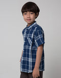 Little M Short Sleeve Shirt Dobel Face Check
