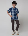 Little M Short Sleeve Shirt Dobel Face Check