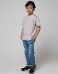 Little M Short Sleeve Kemeja Koko Casual Chambray Slub