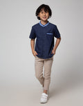 Little M Short Sleeve Kemeja Koko Casual Bahan Sonata