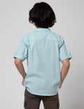 Little M Short Sleeve Shirt Koko Casual Stripe Oxford Slub