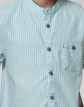 Little M Short Sleeve Shirt Koko Casual Stripe Oxford Slub