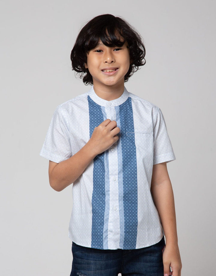 Little M Bordir Print Baju Koko Anak Laki-Laki