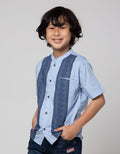Little M Bordir Print Baju Koko Anak Laki-Laki