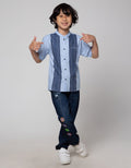 Little M Bordir Print Baju Koko Anak Laki-Laki
