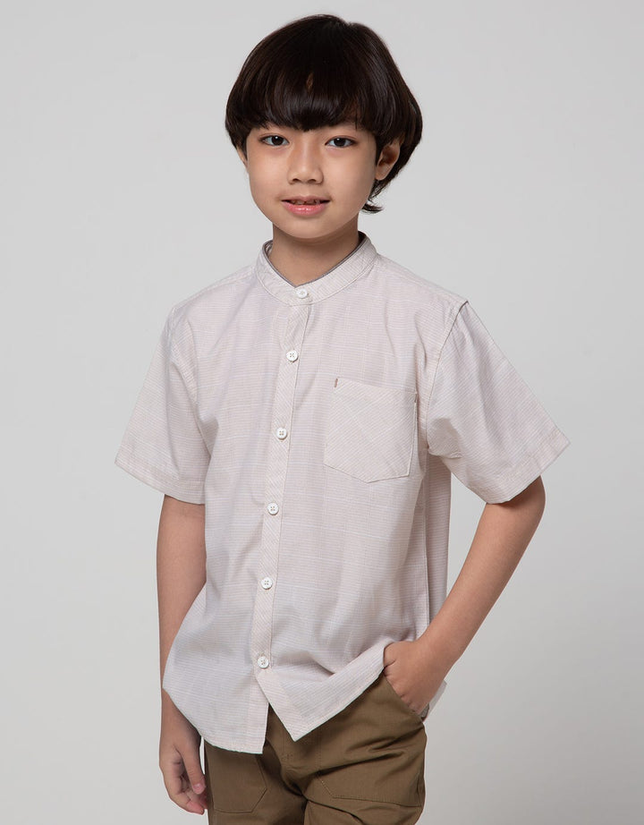 Little M Short Sleeve Shirt Koko Casual Dobby Slub Twinning