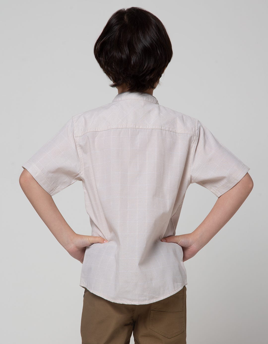Little M Short Sleeve Shirt Koko Casual Dobby Slub Twinning