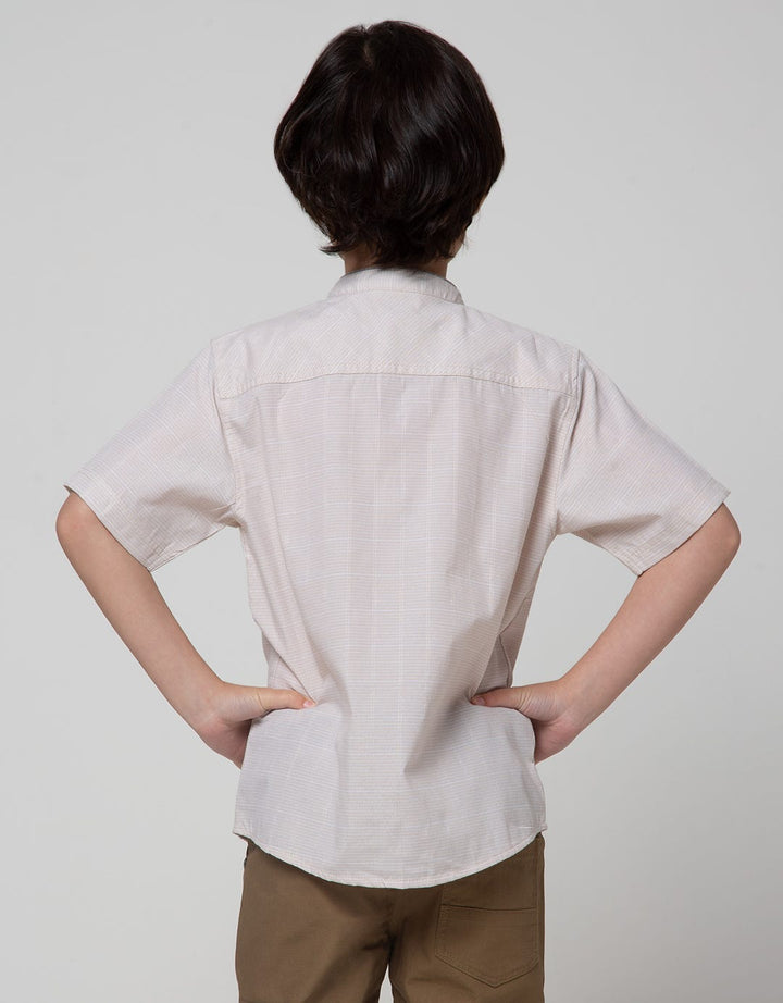 Little M Short Sleeve Shirt Koko Casual Dobby Slub Twinning