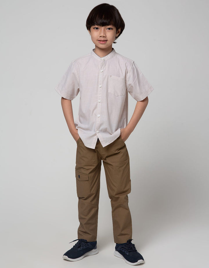 Little M Short Sleeve Shirt Koko Casual Dobby Slub Twinning