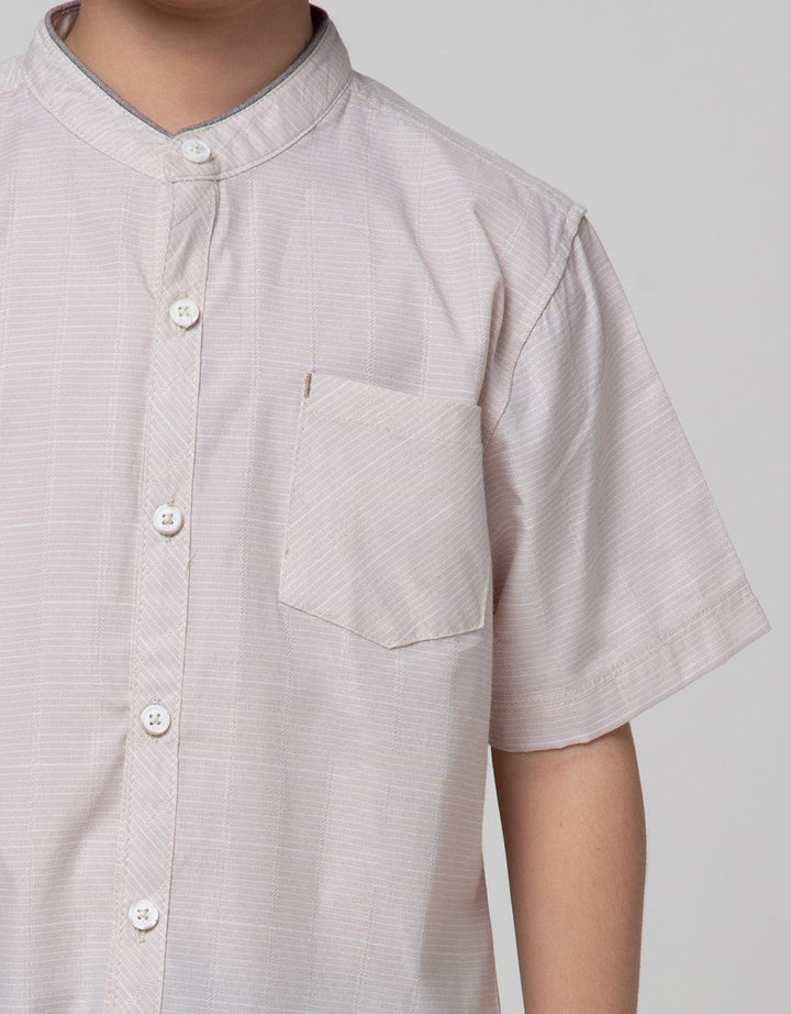 Little M Short Sleeve Shirt Koko Casual Dobby Slub Twinning