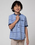 Little M Short Sleeve Kemeja Koko Seasonal Stripe Texture