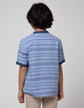 Little M Short Sleeve Kemeja Koko Seasonal Stripe Texture