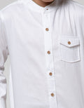 Little M Long Sleeve Kemeja Koko Casual Solid Pique