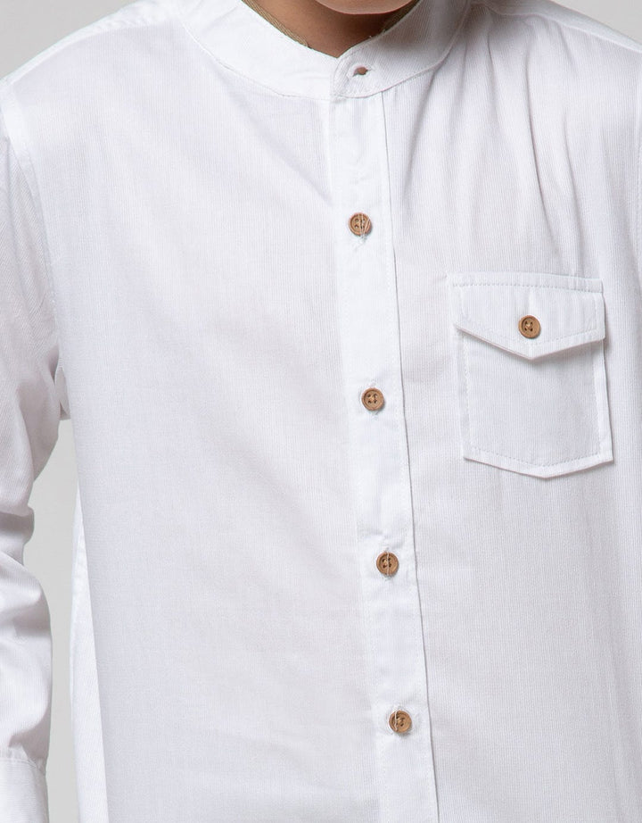 Little M Long Sleeve Kemeja Koko Casual Solid Pique