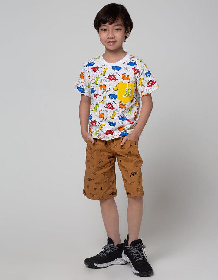 Little M Dino Hang Kaos Anak Laki-laki
