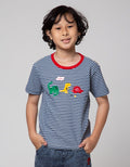 Little M Stripe Bordir Kaos Anak Laki-Laki