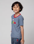 Little M Stripe Bordir Kaos Anak Laki-Laki