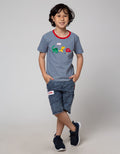 Little M Stripe Bordir Kaos Anak Laki-Laki