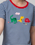 Little M Stripe Bordir Kaos Anak Laki-Laki