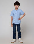 Little M Short Sleeve T-Shirt Henley Lacoste Slub