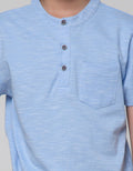 Little M Short Sleeve T-Shirt Henley Lacoste Slub
