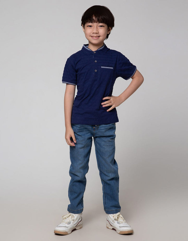 SS TSHIRT HENLEY TEX
