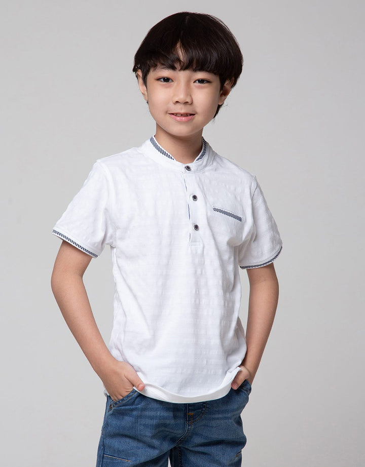 SS TSHIRT HENLEY TEX