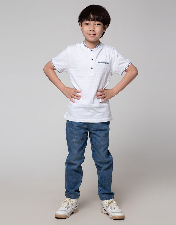 SS TSHIRT HENLEY TEX
