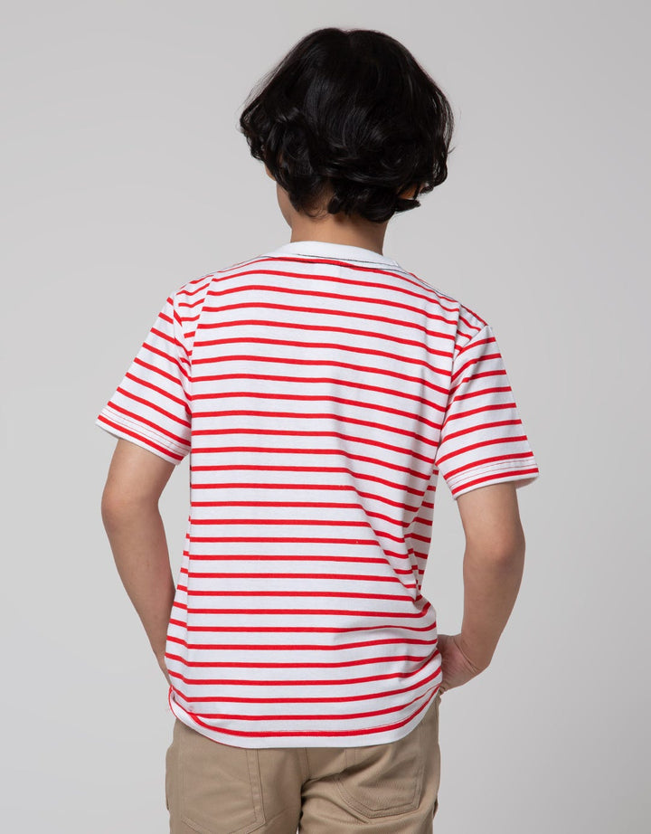 Little M Short Sleeve T-Shirt Print Sripe Mama Im A Superhero Aplikasi