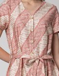 Connexion Short Sleeve Midi Dress Batik