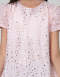 Kidz Too Short Sleeve Midi Dress Tangan Kerut Fullprint Star