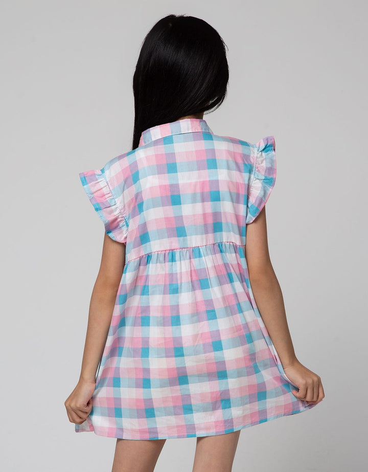 Little M Checks Print Dress Anak Perempuan