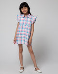Little M Checks Print Dress Anak Perempuan