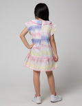 Little M Short Sleeve Midi Dress Woven Gradasi Kerah Aplikasi Pompom