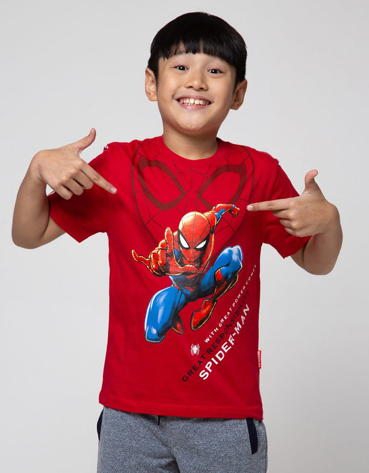 Marvel Short Sleeve T-Shirt Spiderman Jump Stripe