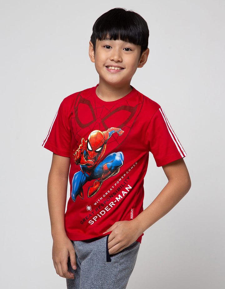 Marvel Short Sleeve T-Shirt Spiderman Jump Stripe