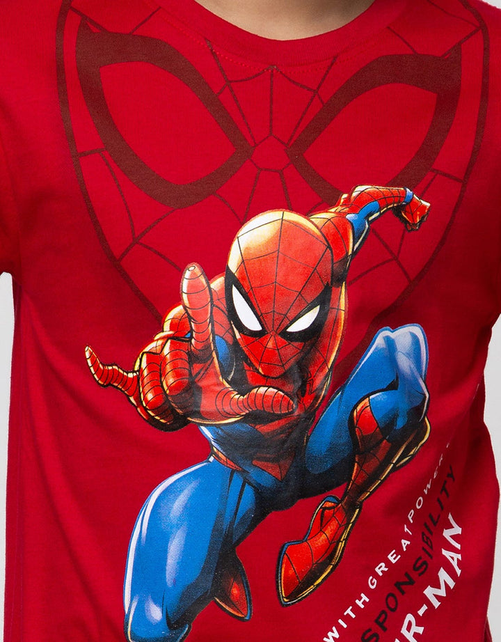 Marvel Short Sleeve T-Shirt Spiderman Jump Stripe