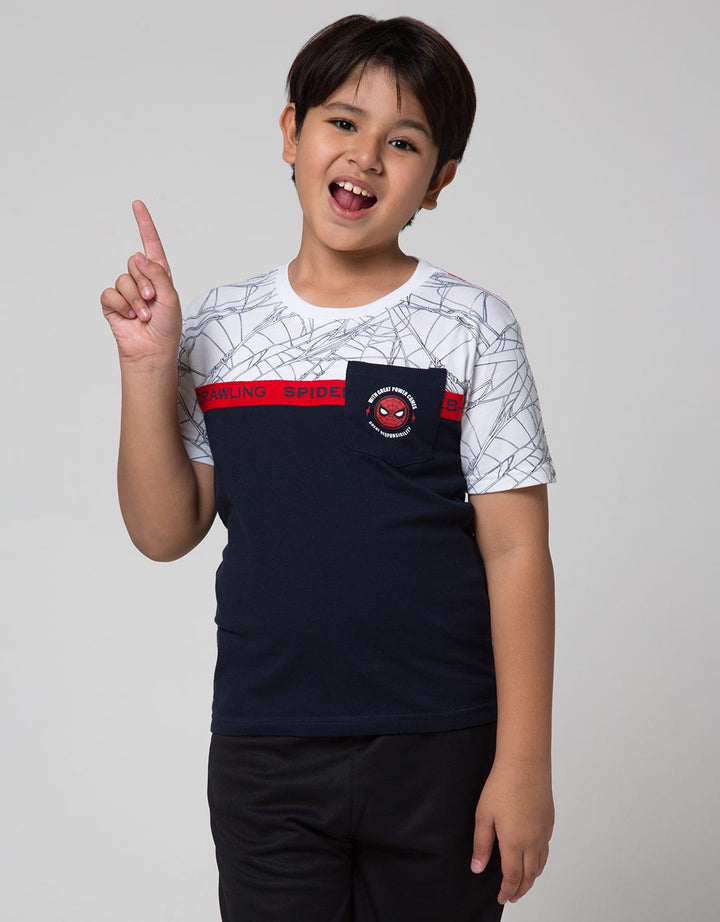 Marvel T-Shirt Spiderman Cutsewn Kantong Face