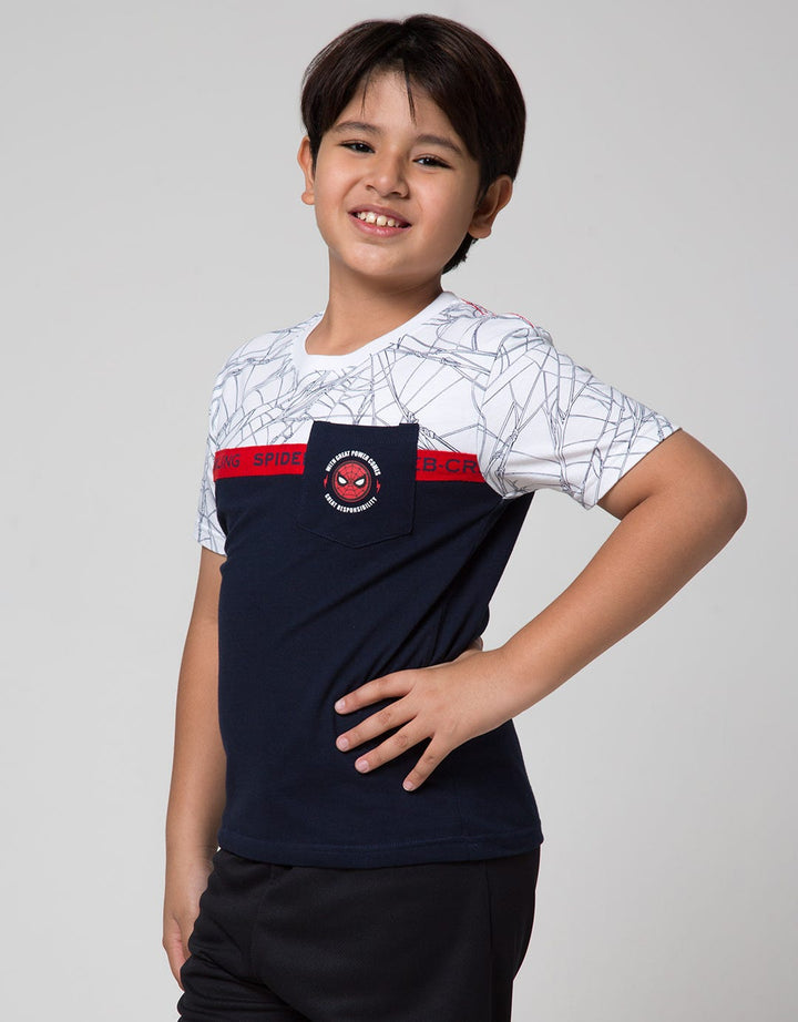 Marvel T-Shirt Spiderman Cutsewn Kantong Face