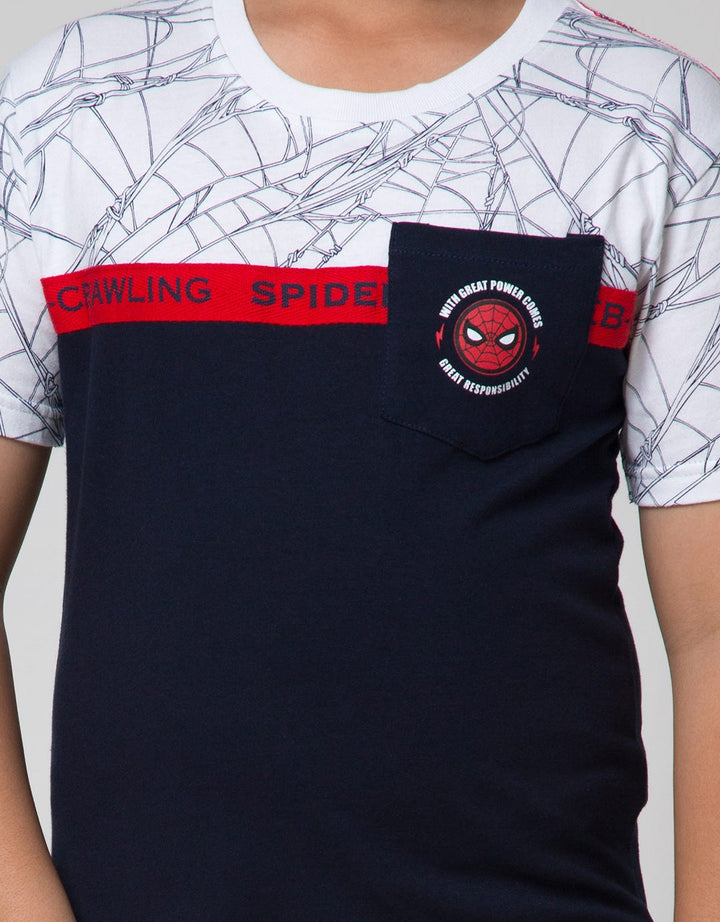 Marvel T-Shirt Spiderman Cutsewn Kantong Face