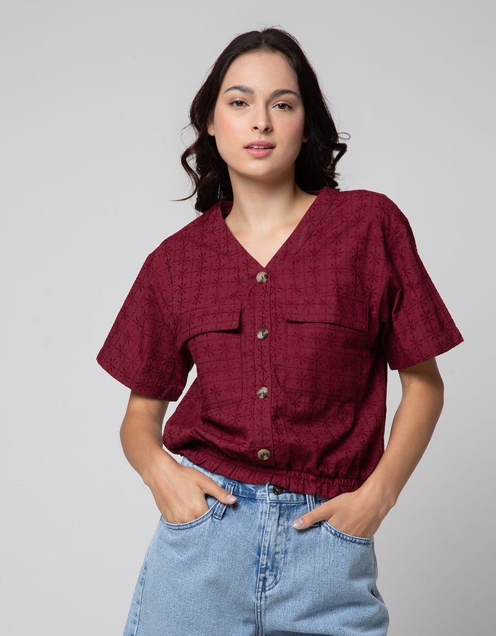 Connexion Floral Embro Blouse Wanita
