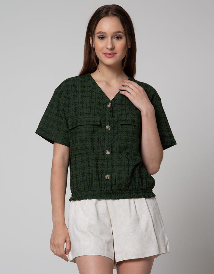 Connexion Floral Embro Blouse Wanita