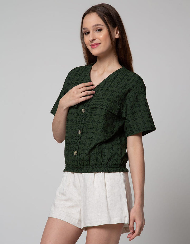 Connexion Floral Embro Blouse Wanita