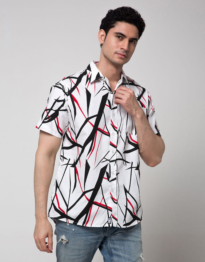 Walrus Men's Abstract Printing Short Sleeve Shirt