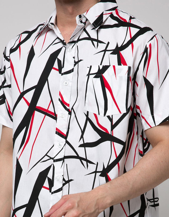 Walrus Men's Abstract Printing Short Sleeve Shirt