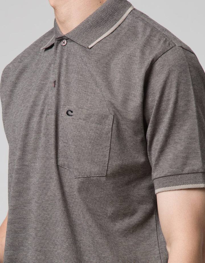 Cole Short Sleeve Polo Shirt Fider Jaquard Collar