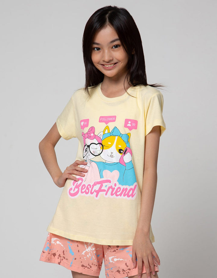 Aero Short Sleeve T-Shirt Best Friends Cat