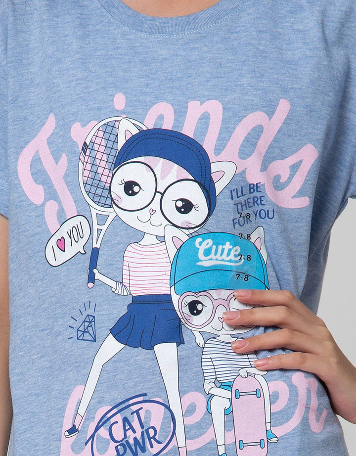 Aero Short Sleeve T-Shirt Friends Forever Cat