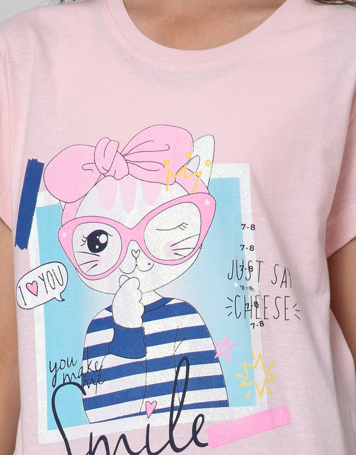 Aero Short Sleeve T-Shirt Smile Friends Cat