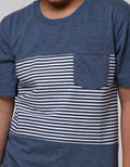 Nevada Stripe Pocket Kaos Anak Laki-laki